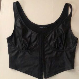 Black corset crop top